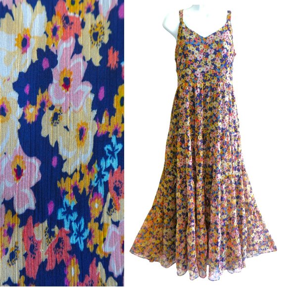 Rachel Zoe Dresses & Skirts - Rachel Zoe Maxi Floral Dress Tiered Smocked Back Adjustable Straps Peasant 2